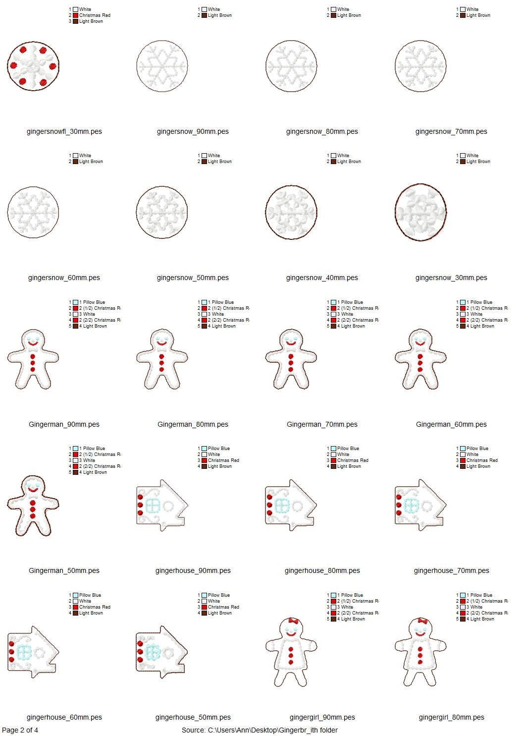 Sweet Home Gingerbread Man Feltie Set ITH - image 3