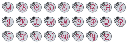 Embossed floral round monograms A-Z – Instant Download | Artapli