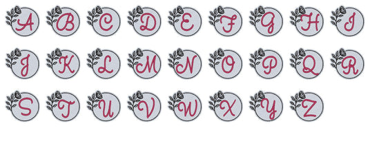 Embossed floral round monograms A-Z – Instant Download | Artapli
