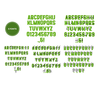 Halloween Spider Web Font SET of 5 Block Type Fonts machine embroidery designs spiderweb cobweb alphabet mini sizes spooky scary kids Boo - image 2