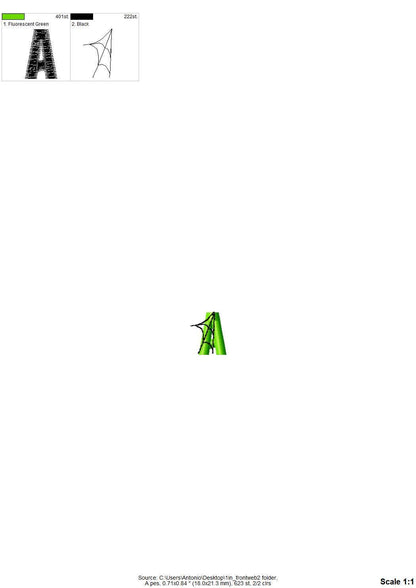 Halloween Spider Web Font SET of 5 Block Type Fonts machine embroidery designs spiderweb cobweb alphabet mini sizes spooky scary kids Boo - image 5