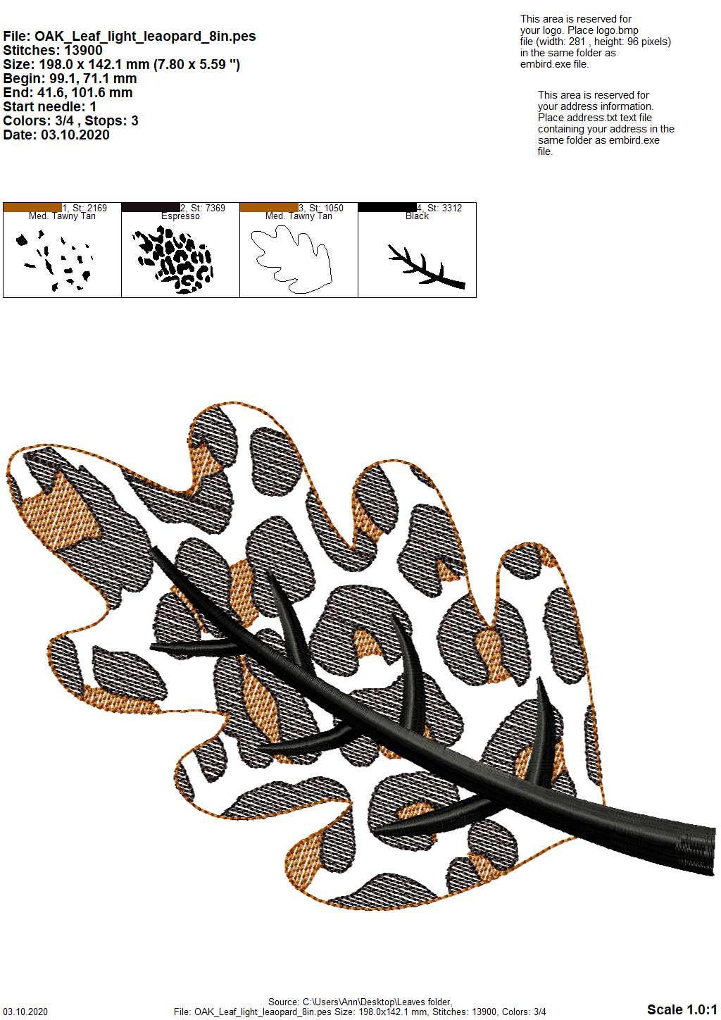 Leopard Patterned Oak Maple Leaf - image 5