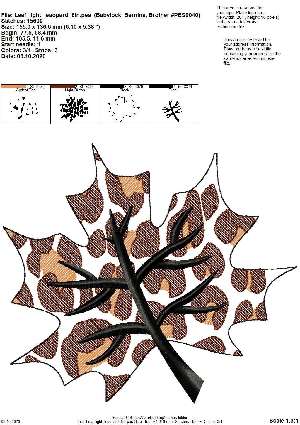 Leopard Patterned Oak Maple Leaf - image 3