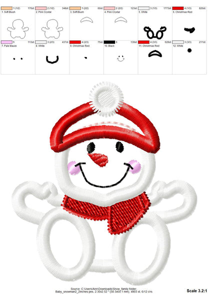 Christmas Snowman Family and Mini Font - image 3