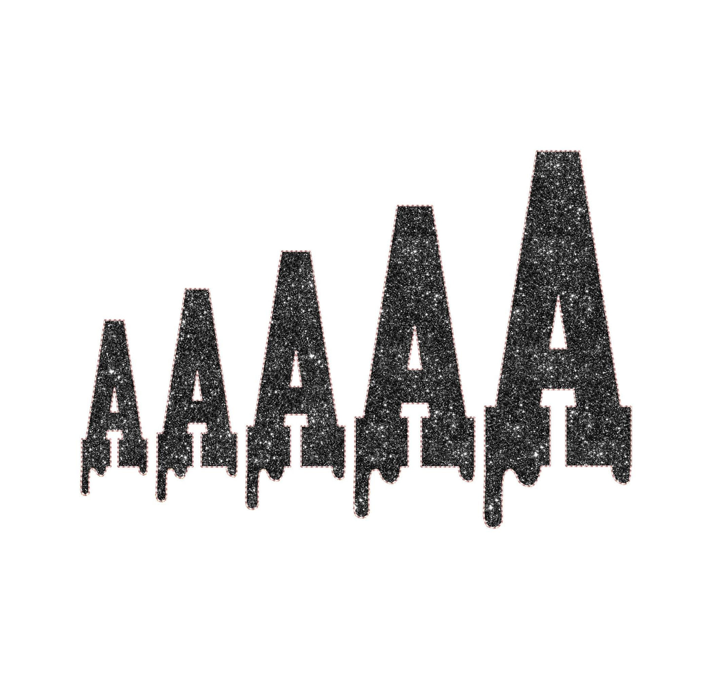 Halloween Melted Varsity block Font glitter HTV vinyl applique Melting Alphabet Monogram machine embroidery designs sizes 2.8 up to 6 inch - image 4