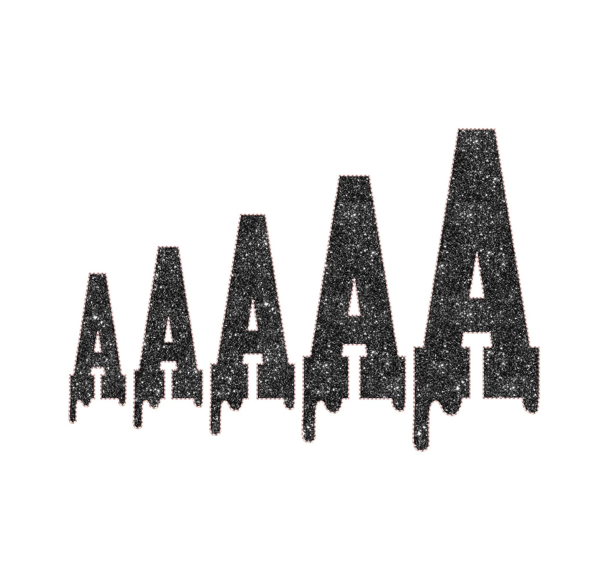 Halloween Melted Varsity block Font glitter HTV vinyl applique Melting Alphabet Monogram machine embroidery designs sizes 2.8 up to 6 inch - image 4