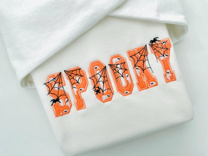 Halloween Spiderweb Ghost FONT Applique Set of 2 Varsity Collegiate Block Alphabet Monogram machine embroidery designs sizes 2.4 up to 5.3in - image 4