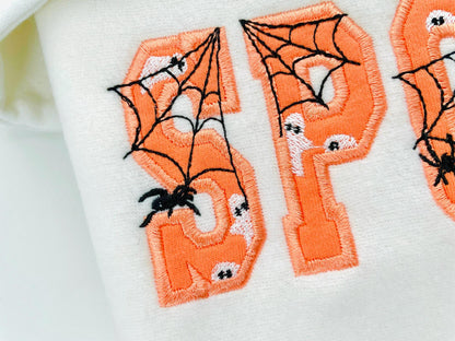 Halloween Spiderweb Ghost FONT Applique Set of 2 Varsity Collegiate Block Alphabet Monogram machine embroidery designs sizes 2.4 up to 5.3in - image 3
