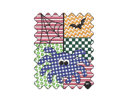 Halloween Spider patchwork patterned Spider Web Bats cute Spider kids machine embroidery designs sizes 4 up to 7 inch scary spooky design - image 7