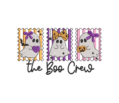 The Boo Crew Cute Little Ghost Trio Halloween Ghost machine embroidery designs sizes 4 up to 7 inch kids girls baby scary spooky design - image 4