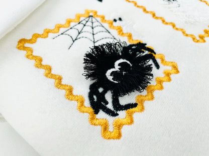 Halloween Fringed Kitty Cat Fluffy Spider and Ghost in Frame Big Set of 5 machine embroidery designs assorted sizes kids baby scary spooky - image 5