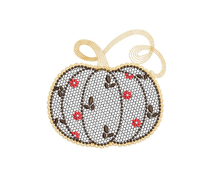 Thanksgiving Pumpkin Fall Autumn Kitchen design lace effect machine embroidery designs for hoop 5x7 and 8x8 sweet home floral garden harvest