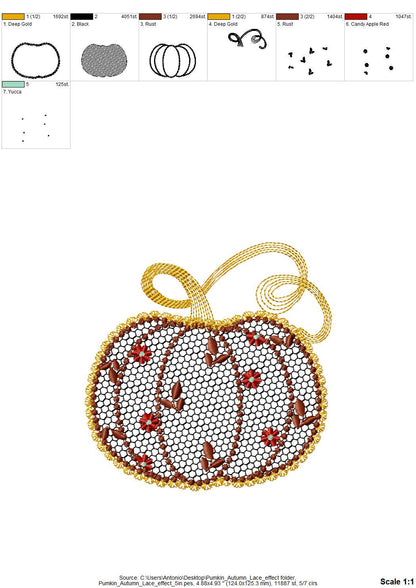Thanksgiving Pumpkin Fall Autumn Kitchen design lace effect machine embroidery designs for hoop 5x7 and 8x8 sweet home floral garden harvest
