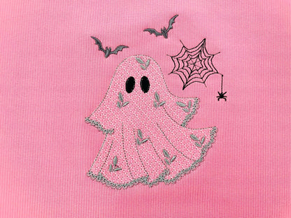 Halloween Ghost awesome lace effect dress machine embroidery designs for hoop 4x4 and 5x7 kids baby girls scary spooky Bat Spider Web design - image 2