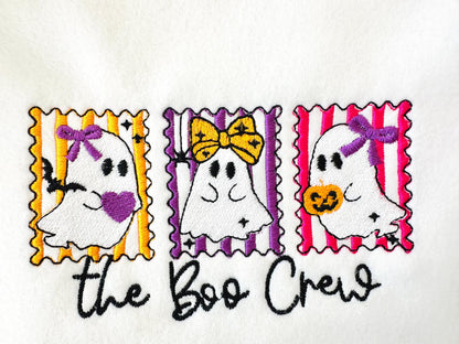 The Boo Crew Cute Little Ghost Trio Halloween Ghost machine embroidery designs sizes 4 up to 7 inch kids girls baby scary spooky design - image 2