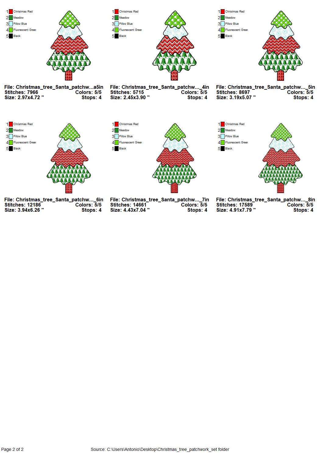 Patchwork Christmas Tree Set