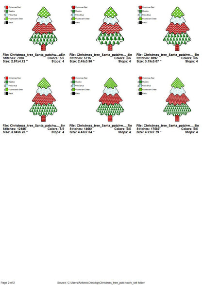Patchwork Christmas Tree Set