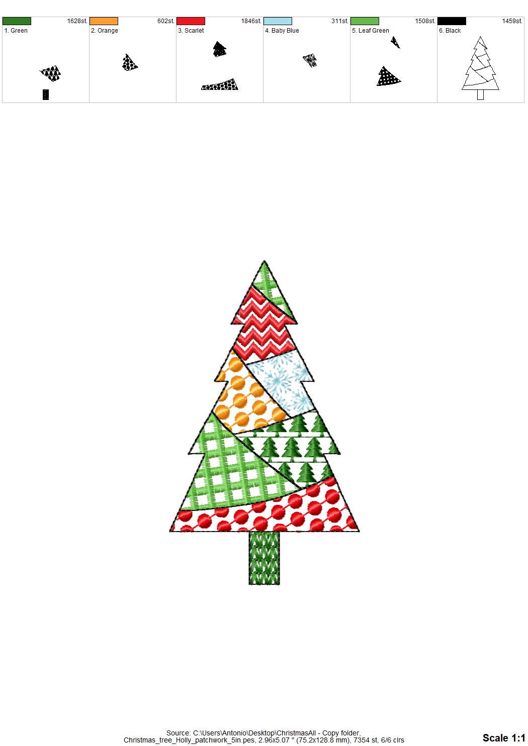 Patchwork Christmas Tree Set