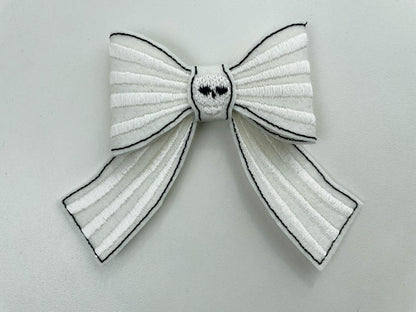 Halloween spooky Skull Bow 3D dimensional machine embroidery designs felt feltie design simply in the hoop ITH project kids hairpin brooch - image 3