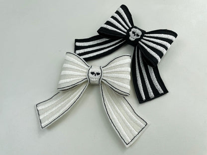 Halloween spooky Skull Bow 3D dimensional machine embroidery designs felt feltie design simply in the hoop ITH project kids hairpin brooch - image 7