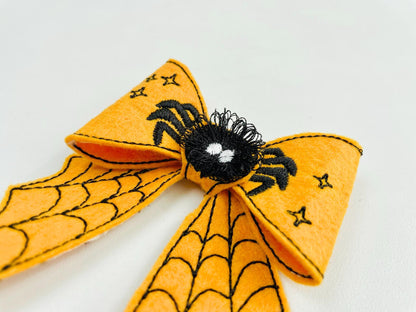 Halloween spooky Spider Bow 3D dimensional fur fluffy fringed machine embroidery designs kids felt feltie design in the hoop ITH project - image 5