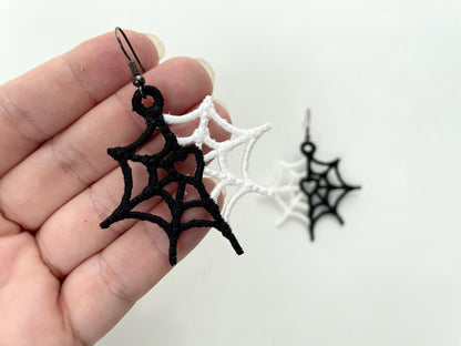 Spiderweb charm earrings FSL freestanding lace machine embroidery designs kids girls Halloween cobweb earrings size 2 in simply in the hoop - image 7