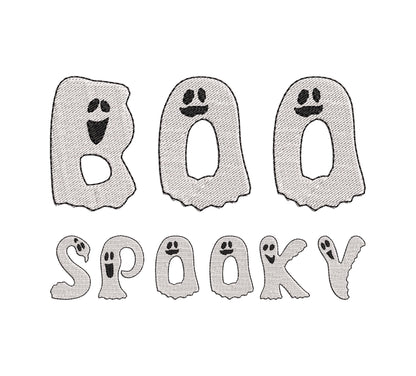 Ghost FONT fill stitch alphabet monogram cute little Ghost kids baby spooky Boo Halloween machine embroidery designs sizes 1.8 to 3 inch BX