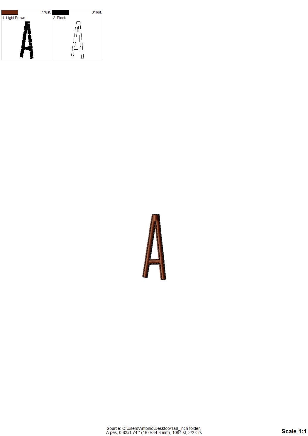 Satin stitch and outline Thin Tall MINI Font alphabet playful kids baby monogram name machine embroidery designs mini sizes 1.1 up to 2 inch