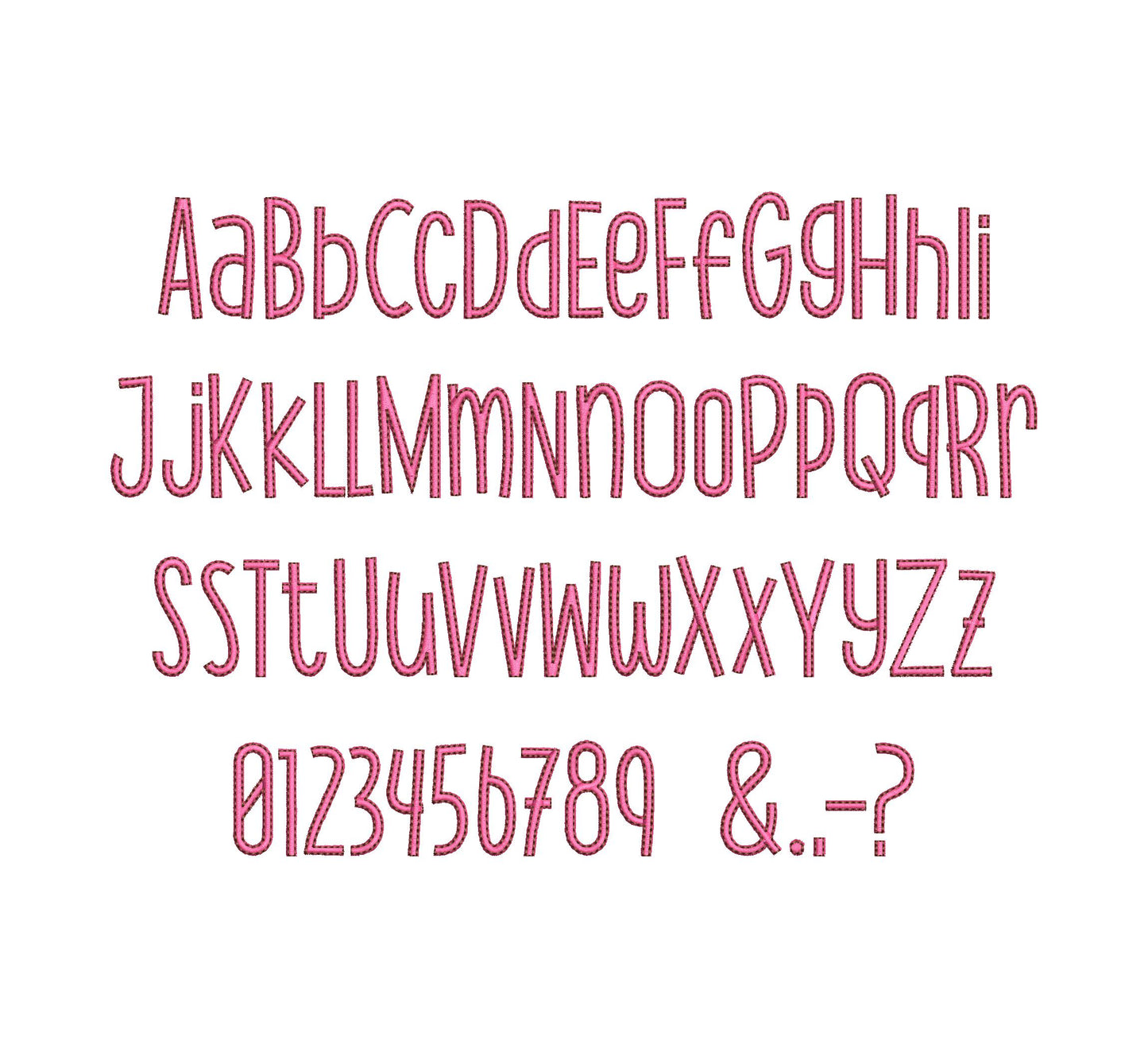 Satin stitch and outline Thin Tall MINI Font alphabet playful kids baby monogram name machine embroidery designs mini sizes 1.1 up to 2 inch