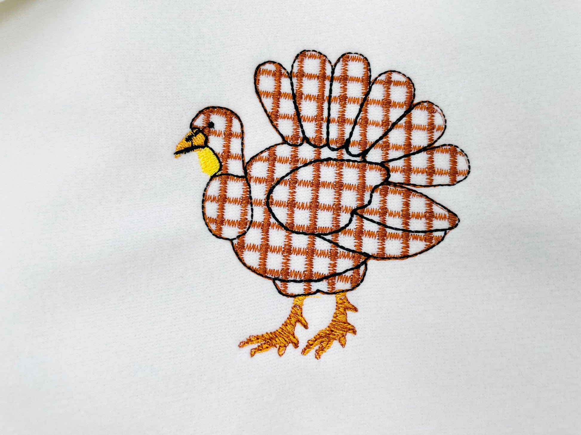 Gingham Plaid Turkey Henry buffalo checkered machine embroidery designs many sizes 4 up to 8 inch sweet home farm kitchen design