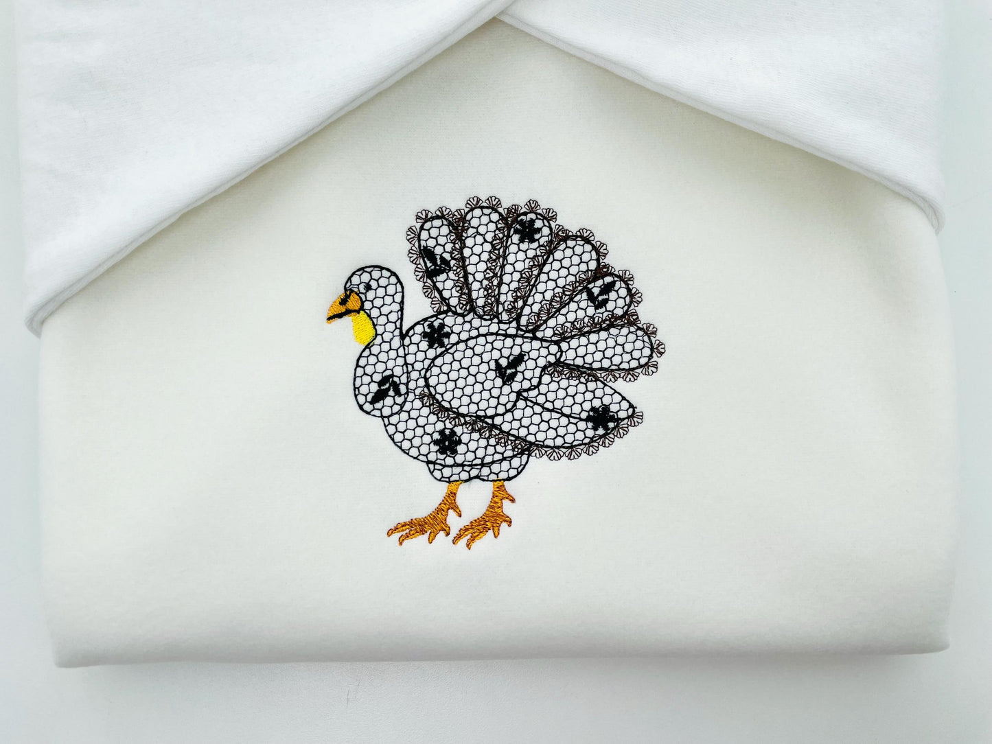 Floral Turkey Fall Autumn Kitchen design lace effect machine embroidery designs for hoop 4x4  5x7  8x8 sweet home Thanksgiving farm design