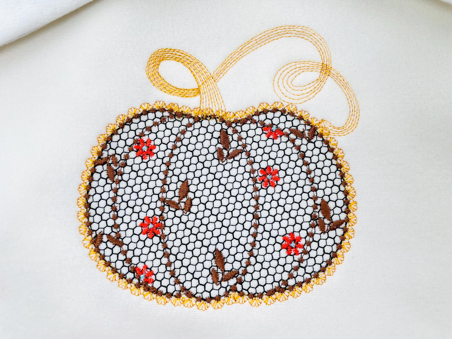 Thanksgiving Pumpkin Fall Autumn Kitchen design lace effect machine embroidery designs for hoop 5x7 and 8x8 sweet home floral garden harvest