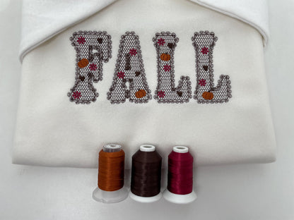 Lace Edge Fall Pumpkin FONT lace patterned Floral Alphabet Monogram Thanksgiving machine embroidery designs assorted sizes 2.5 up to 5 inch