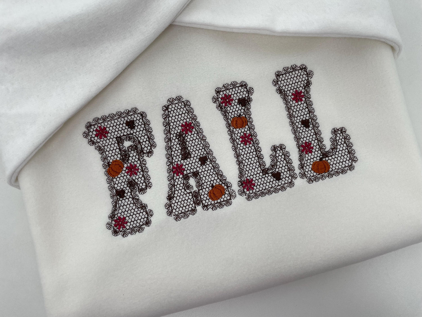 Lace Edge Fall Pumpkin FONT lace patterned Floral Alphabet Monogram Thanksgiving machine embroidery designs assorted sizes 2.5 up to 5 inch