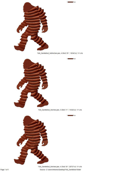 Yeti Gentlefoot Fringed Fluffy Chenille Bigfoot Sasquatch Machine Embroidery Designs Sizes for Hoop 5x7 Kids Fun Wild Forest Silhouette - Etsy