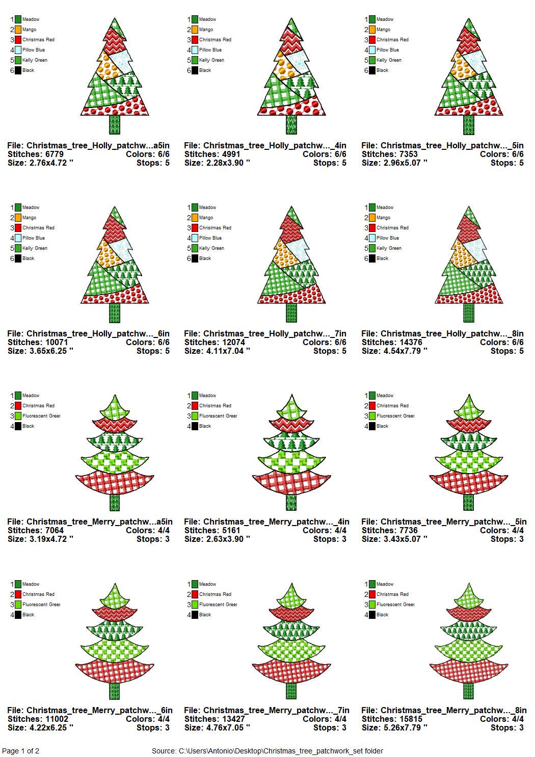 Patchwork Christmas Tree Set