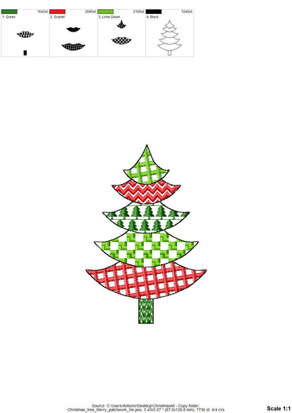 Patchwork Christmas Tree Set