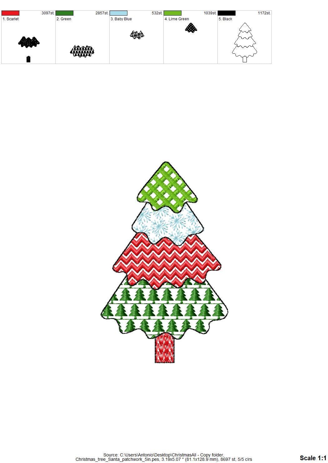 Patchwork Christmas Tree Set