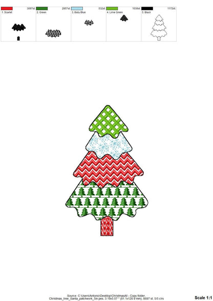 Patchwork Christmas Tree Set