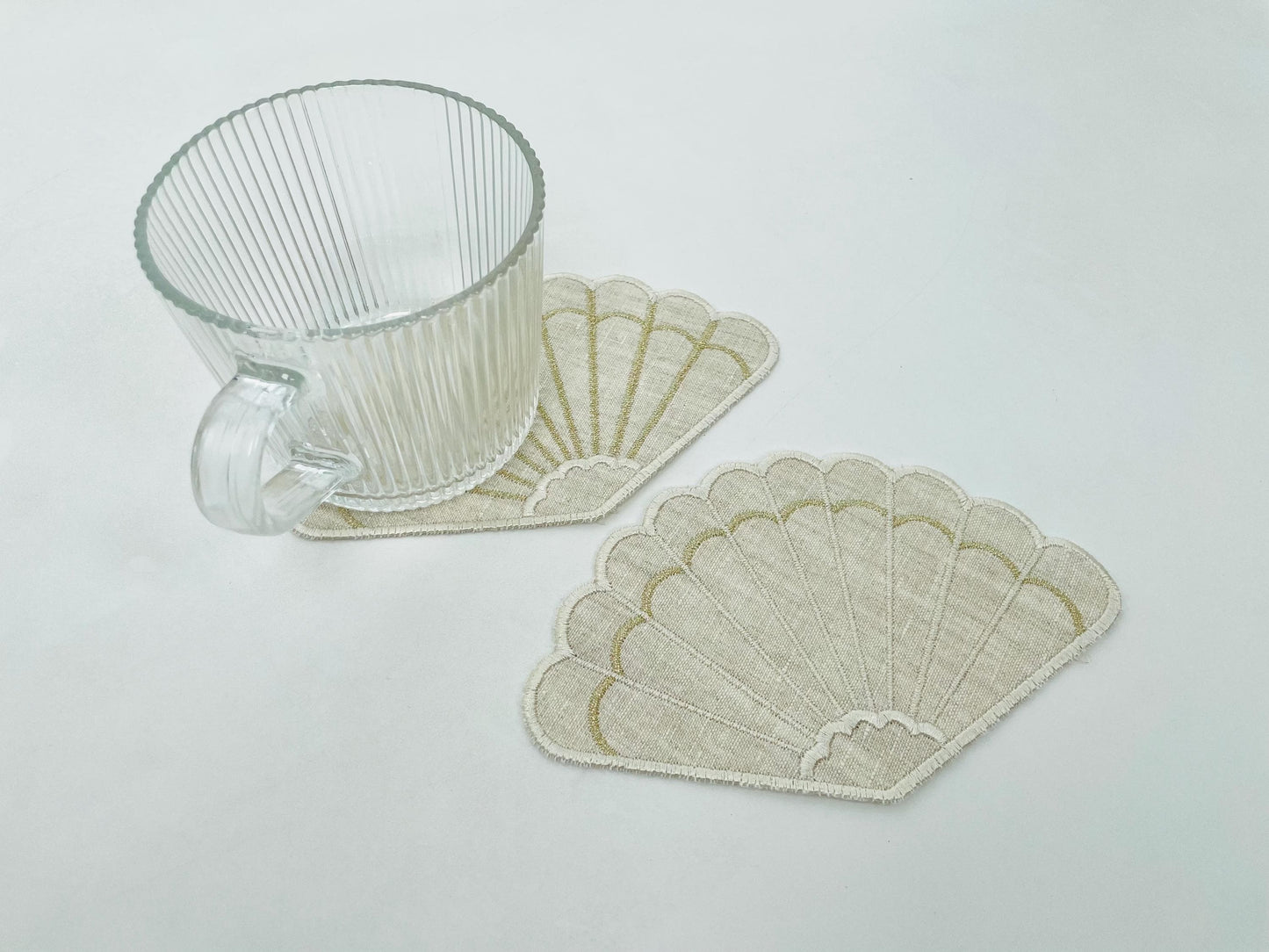 Fan Napkin Coaster Doily Fan shape in assorted sizes simply ITH in the hoop easily machine embroidery designs feminine girls party accessory