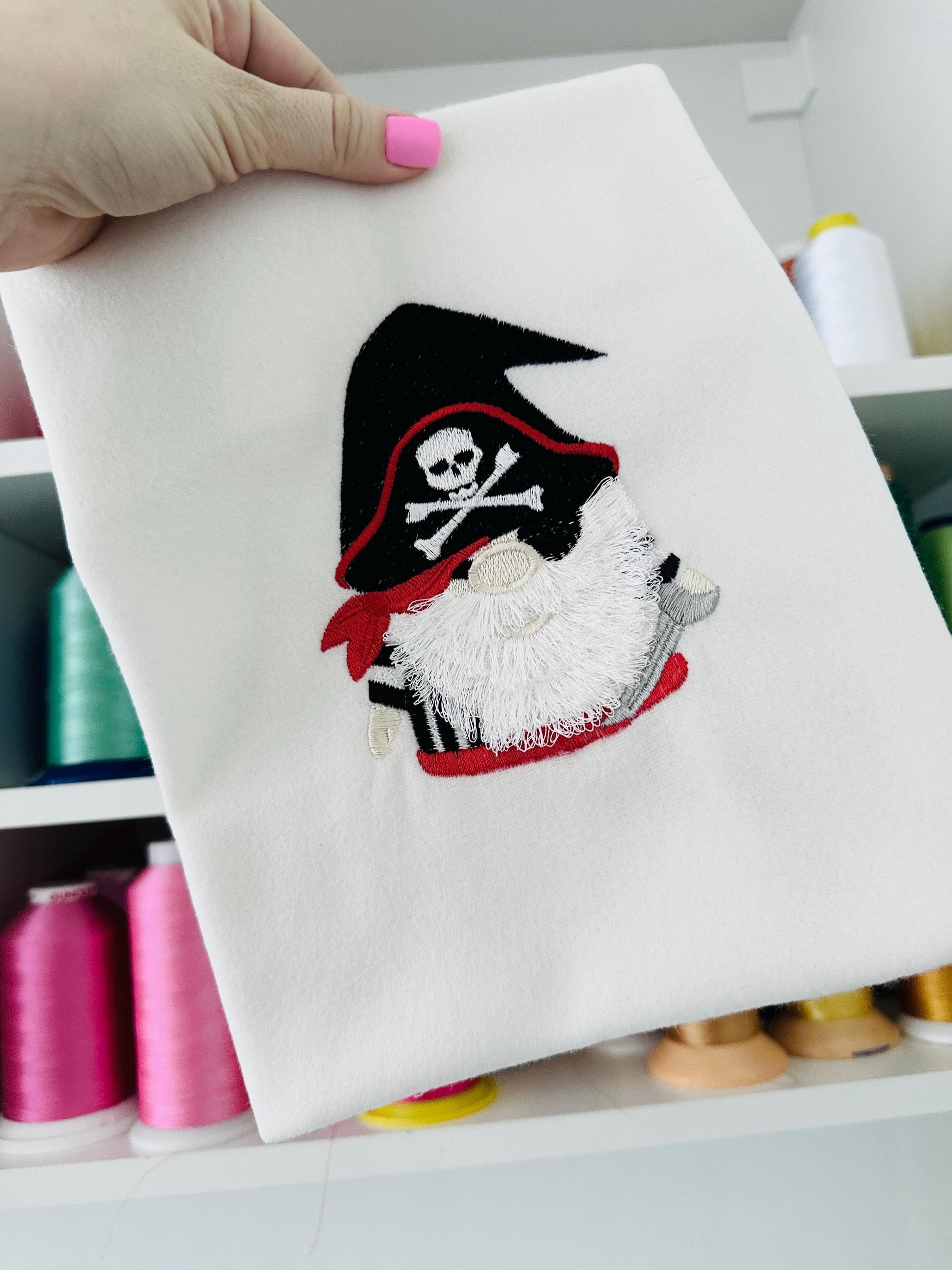 Fringed Fluffy Beard Pirate Gnome Crossed Bones Hat Machine Embroidery Designs Little Boys Baby Fur Chenille Design Sizes 4, 4.5, 5 Inches - Etsy