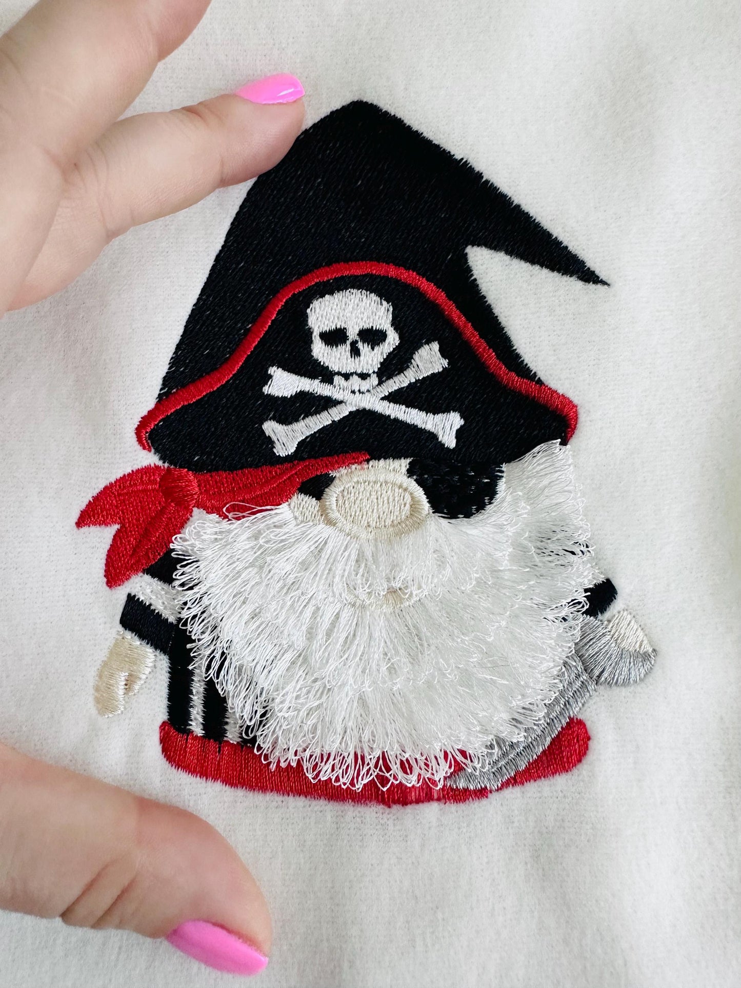 Fringed Fluffy Beard Pirate Gnome Crossed Bones Hat Machine Embroidery Designs Little Boys Baby Fur Chenille Design Sizes 4, 4.5, 5 Inches - Etsy