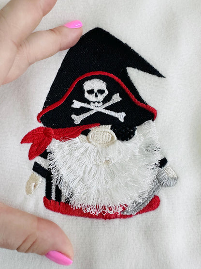 Fringed Fluffy Beard Pirate Gnome Crossed Bones Hat Machine Embroidery Designs Little Boys Baby Fur Chenille Design Sizes 4, 4.5, 5 Inches - Etsy