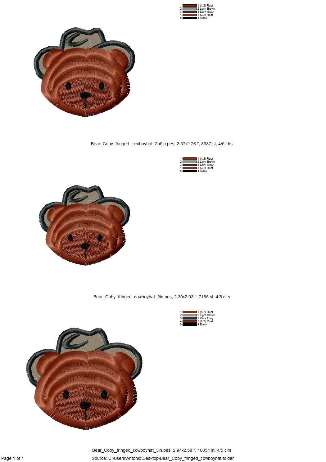 Fringed Fluffy Teddy Bear Coby With Cowboy Hat Kids Baby Fur Chenille Fringe Machine Embroidery Designs Assorted Mini Sizes 2, 2.5, and 3in - Etsy