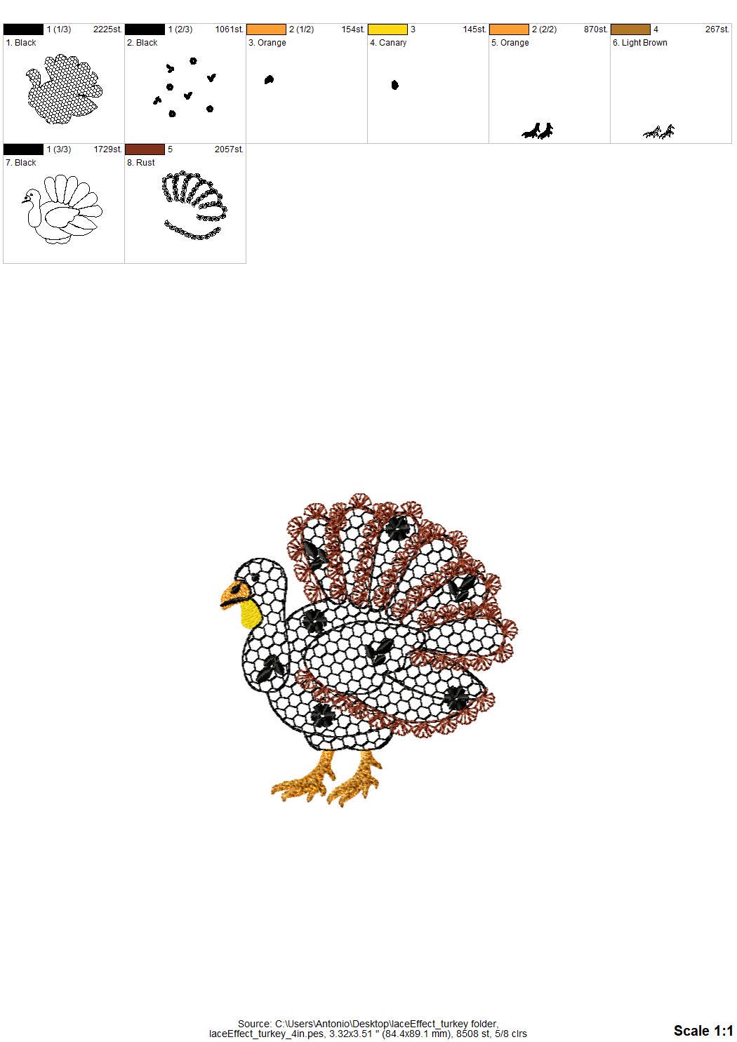 Floral Turkey Fall Autumn Kitchen design lace effect machine embroidery designs for hoop 4x4  5x7  8x8 sweet home Thanksgiving farm design