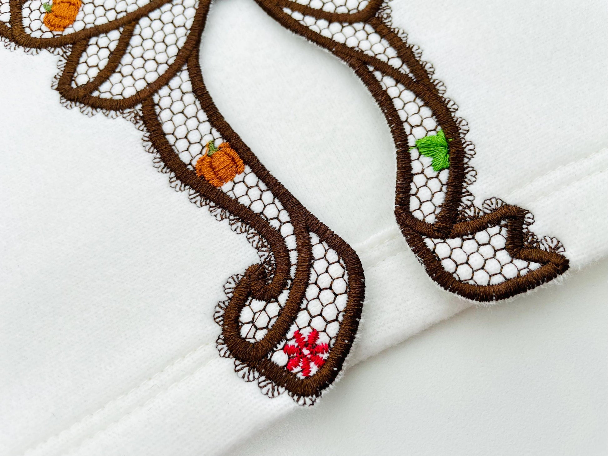 Thanksgiving Fall Pumpkin Bow split side seam cutout side bow lace effect Applique machine embroidery designs girls tshirt sweatshirt design