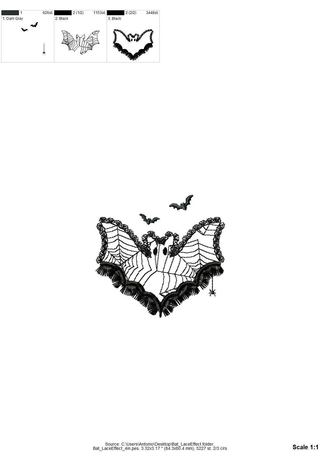 Halloween Bat Lace and Fluffy Fringed Edge Cute Little Bat Kids Girls Spider Web Patterned Machine Embroidery Designs Sizes 4 up to 8 Inch - Etsy