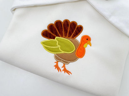 Fall Turkey Daniel Applique machine embroidery designs many sizes 4 up to 8 inch sweet home farm bird Gobble kitchen towel embroidery