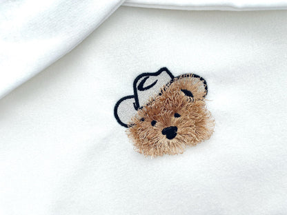 Fringed Fluffy Teddy Bear Dan With Cowboy Hat Kids Baby Fur Chenille Fringe Machine Embroidery Designs Assorted Mini Sizes 2, 2.5, and 3in - Etsy