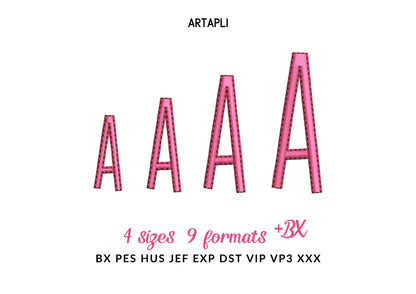 Satin stitch and outline Thin Tall MINI Font alphabet playful kids baby monogram name machine embroidery designs mini sizes 1.1 up to 2 inch